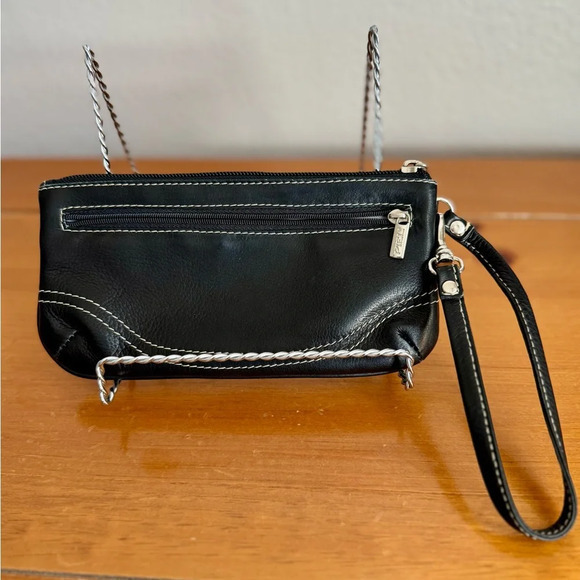 Piel Handbags - Piel Black Genuine‎ Leather Wallet Wristlet
